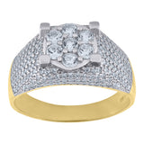 925 Sterling Silver Yellow-Tone Mens Cubic Zirconia Presidential Ring Size 12