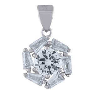 925 Sterling Silver Womens Cubic Zirconia Fashion Charm Pendant