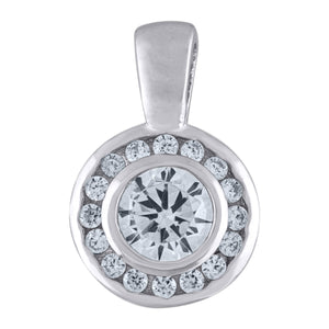 925 Sterling Silver Womens Cubic Zirconia Fashion Round Charm Pendant