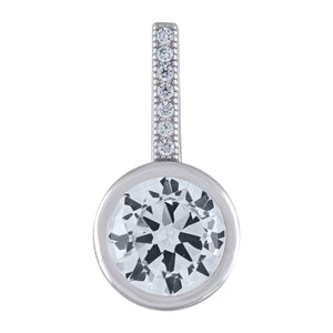 925 Sterling Silver Womens Cubic Zirconia Fashion Round Charm Pendant