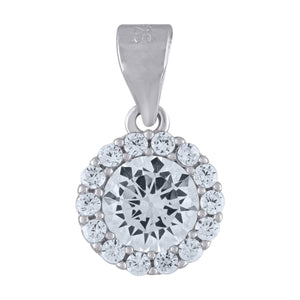 925 Sterling Silver Womens Cubic Zirconia Fashion Round Charm Pendant