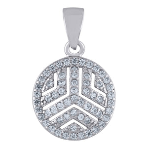 925 Sterling Silver Womens Cubic Zirconia Fashion Round Charm Pendant