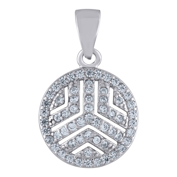 925 Sterling Silver Womens Cubic Zirconia Fashion Round Charm Pendant