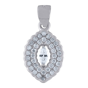 925 Sterling Silver Womens Cubic Zirconia Fashion Marquise Charm Pendant