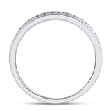 14kt White Gold Womens Round Diamond Single Row Near-Eternity Wedding Band 1/2 Cttw