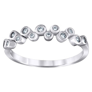925 Sterling Silver Womens Cubic Zirconia Semi-Eternity Wedding Band Ring Size 6