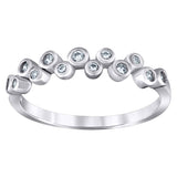 925 Sterling Silver Womens Cubic Zirconia Semi-Eternity Wedding Band Ring Size 8