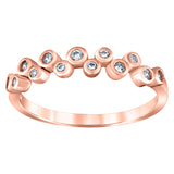 925 Sterling Silver Rose Womens Cubic Zirconia Semi-Eternity Wedding Band Ring Size 6