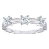 925 Sterling Silver Womens Cubic-Zirconia Flower Ring Size 7