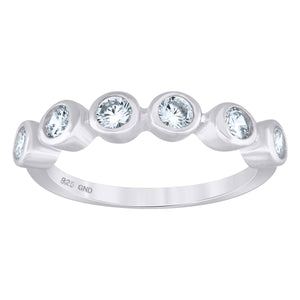 925 Sterling Silver Womens Cubic-Zirconia Ring Size 6