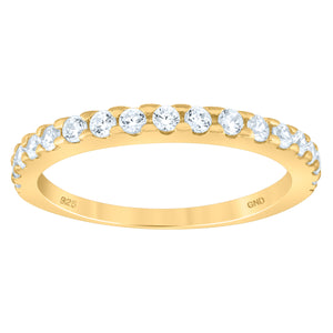925 Sterling Silver Yellow-Tone Womens Cubic-Zirconia Ring Size 6