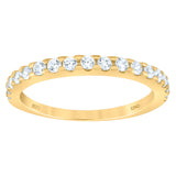 925 Sterling Silver Yellow-Tone Womens Cubic-Zirconia Ring Size 6