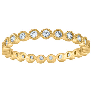 925 Sterling Silver Yellow-Tone Womens Cubic-Zirconia Ring Size 6