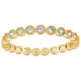 925 Sterling Silver Yellow-Tone Womens Cubic-Zirconia Ring Size 6