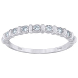 925 Sterling Silver Womens Cubic Zirconia Semi-Eternity Wedding Band Ring Size 6