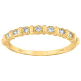 925 Sterling Silver Yellow-Tone Womens Cubic Zirconia Semi-Eternity Wedding Band Ring Size 6