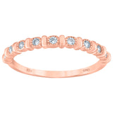 925 Sterling Silver Rose Womens Cubic Zirconia Semi-Eternity Wedding Band Ring Size 8