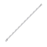 Sterling Silver Womens Round Diamond Heart Twist Link Bracelet 1/4 Cttw