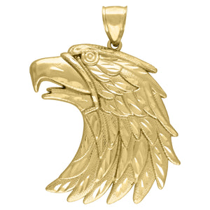 10kt Yellow Gold Mens Wildlife Bird Eagle Charm Pendant