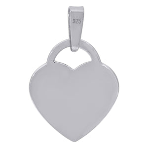 925 Sterling Silver Womens Heart Disc Charm Pendant