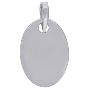 925 Sterling Silver Mens Fashion Oval Disc Charm Pendant