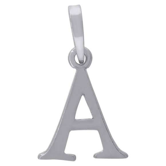 925 Sterling Silver Unisex Plain Initial Alphabet A Charm Pendant