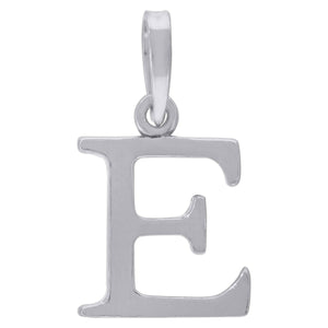 925 Sterling Silver Unisex Plain Initial Alphabet E Charm Pendant