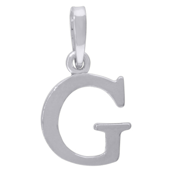 925 Sterling Silver Unisex Plain Initial Alphabet G Charm Pendant