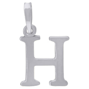 925 Sterling Silver Unisex Plain Initial Alphabet H Charm Pendant