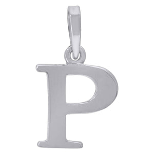 925 Sterling Silver Unisex Plain Initial Alphabet P Charm Pendant