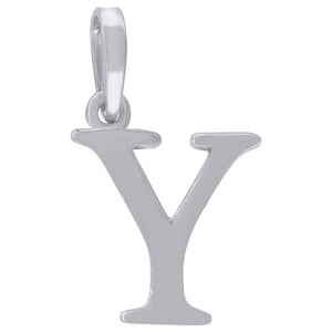925 Sterling Silver Unisex Plain Initial Alphabet Y Charm Pendant