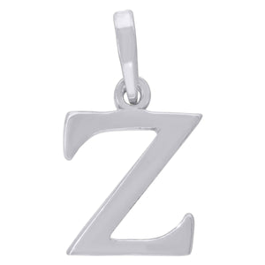 925 Sterling Silver Unisex Plain Initial Alphabet Z Charm Pendant