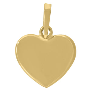925 Sterling Silver Yellow-Tone Womens Heart Disc Charm Pendant