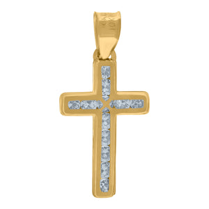10kt Yellow Gold Cubic-zirconia Unisex Latin Cross Religious Charm Pendant
