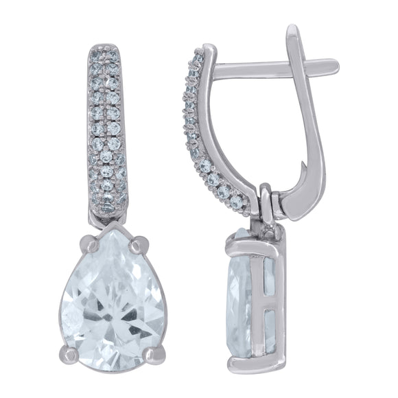 925 Sterling Silver Womens Cubic Zirconia Dangle Earrings