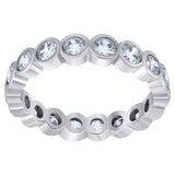 925 Sterling Silver Womens Cubic Zirconia 4mm Stackable Band Ring Size 7