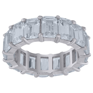 925 Sterling Silver Womens Cubic Zirconia 7mm Stackable Band Ring Size 7