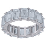 925 Sterling Silver Womens Cubic Zirconia 7mm Stackable Band Ring Size 9