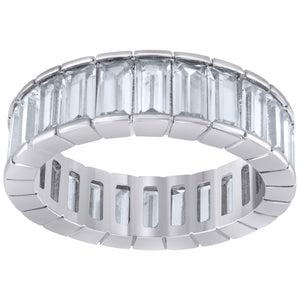 925 Sterling Silver Womens Cubic Zirconia 6mm Stackable Band Ring Size 7