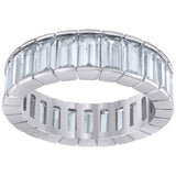 925 Sterling Silver Womens Cubic Zirconia 6mm Stackable Band Ring Size 9