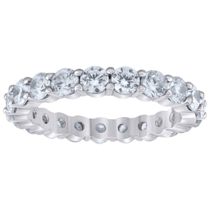 925 Sterling Silver Womens Cubic Zirconia 3mm Stackable Band Ring Size 7