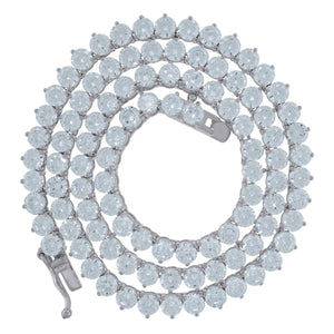 925 Sterling Silver Women Cubic Zirconia Tennis 4mm Chain Size 20 Inches