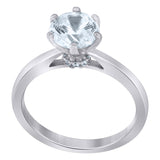 925 Sterling Silver Womens Cubic Zirconia Solitaire Engagement Ring Size 9