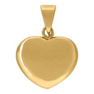 925 Sterling Silver Yellow-Tone Womens Heart Charm Pendant