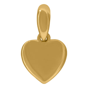 925 Sterling Silver Yellow-Tone Womens Heart Charm Pendant