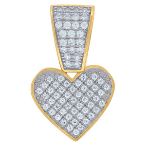 925 Sterling Silver Yellow-Tone Womens CZ Heart Charm Pendant