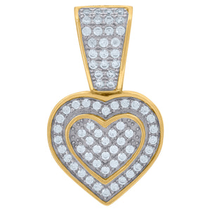 925 Sterling Silver Yellow-Tone Womens CZ Heart Charm Pendant