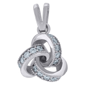 925 Sterling Silver Womens Cubic-Zirconia Love Knot Charm Pendant