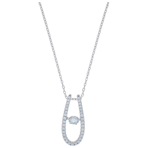 925 Sterling Silver Women Cubic Zirconia Rolo Link Necklace