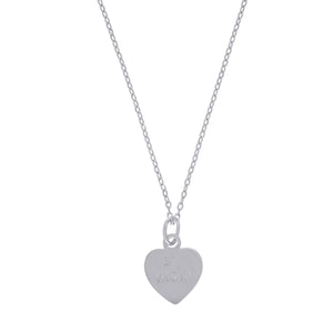 925 Sterling Silver Women Rolo Link Heart Necklace